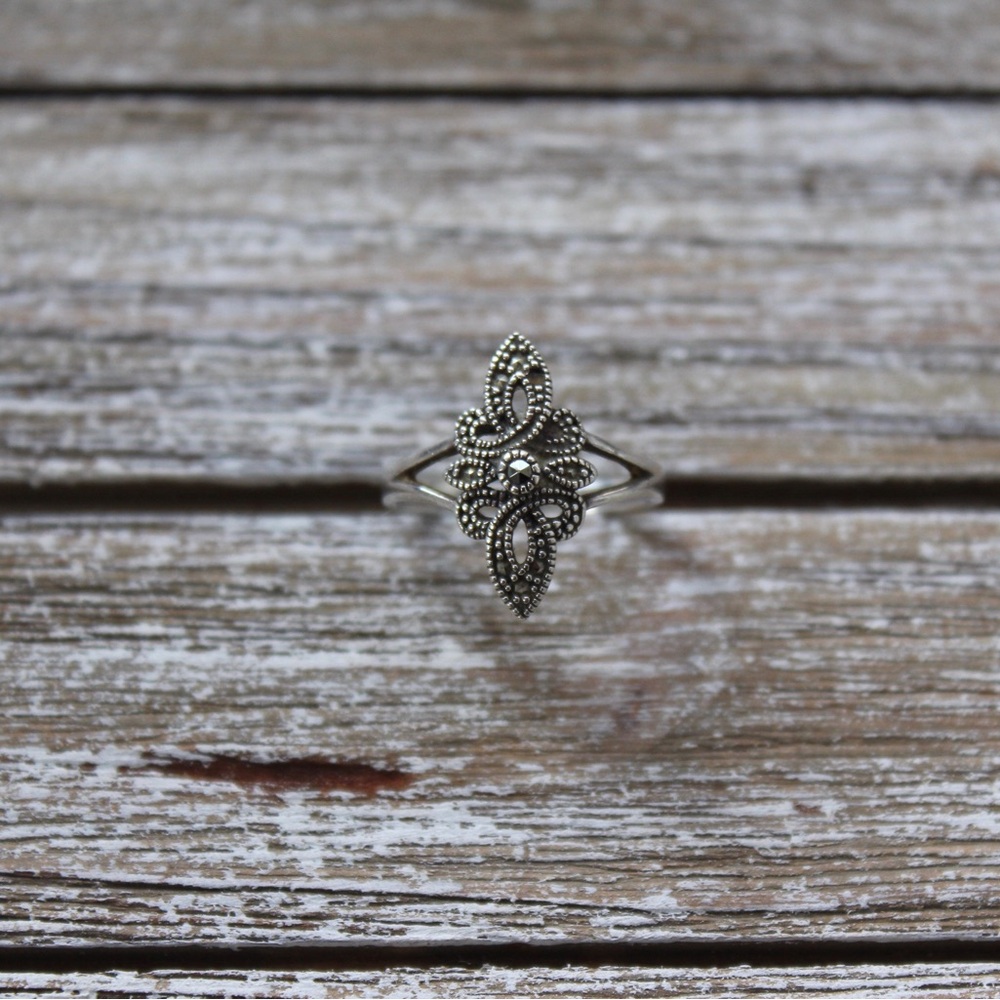 Sterling Silver and Marcasite Ring